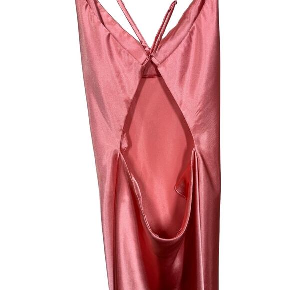 Vintage Y2K Backless Slip Dress Small Pink Satin Fairy Garden Princess Coquette - Picture 5 of 7